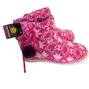 Joe Boxer Slippers Womens Size M/L 9.5 / 10 Knit Snowflake Ankle Length NWT